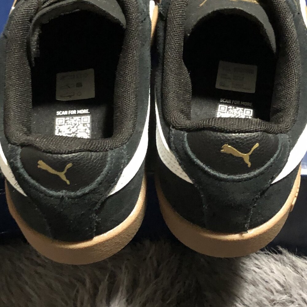 PUMA Kids Suede Leather Black and White Gum Sneakers Size 4.5 NWOT No Box - Picture 5 of 6